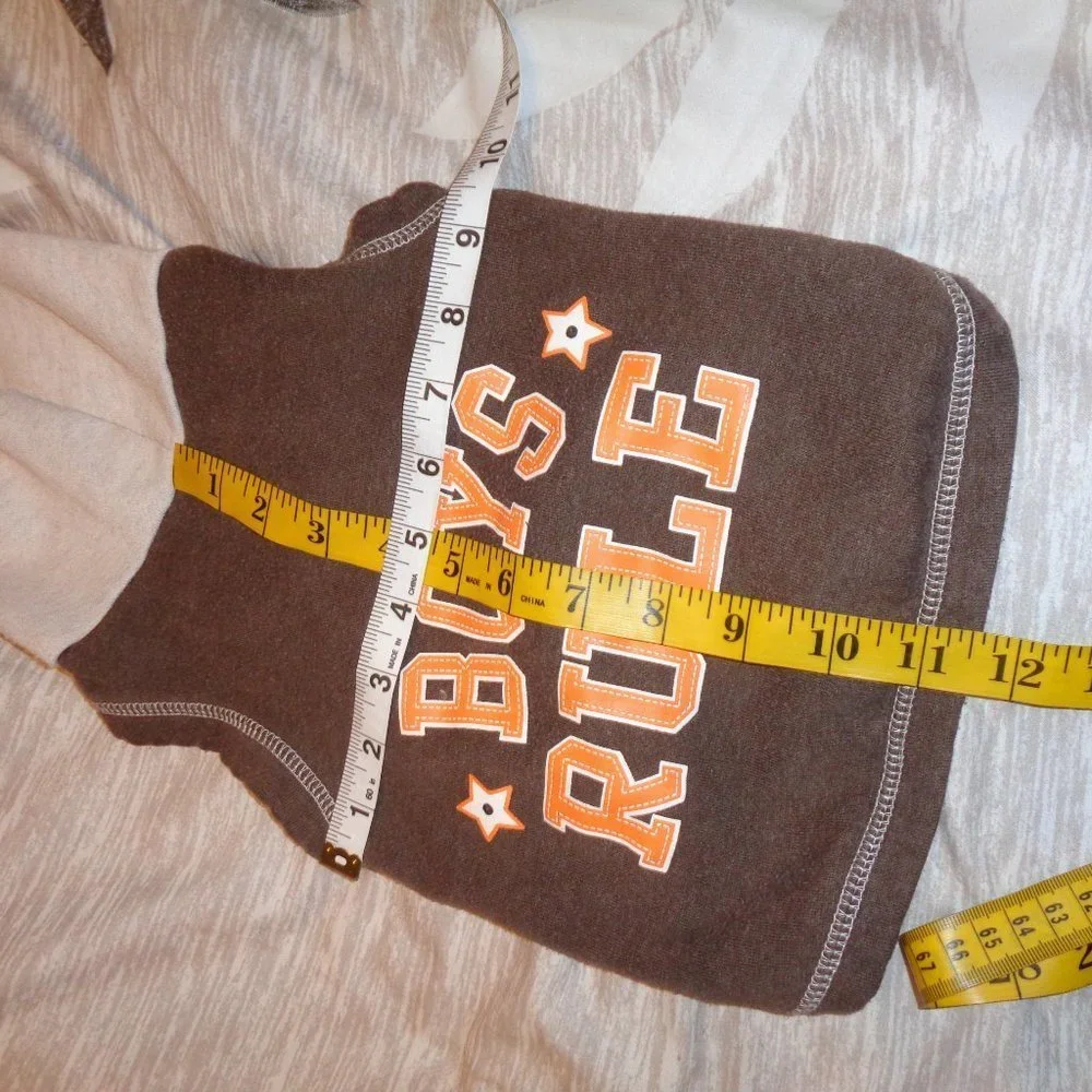 Wag-a-tude BOYS RULE Dog Hoodie Size Medium